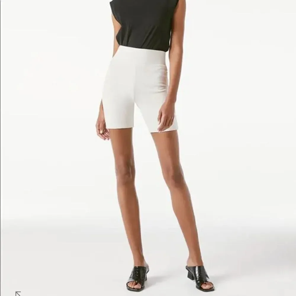 FRAME Vintage Bike Shorts Whisper White Cream Biker Shorts XXS